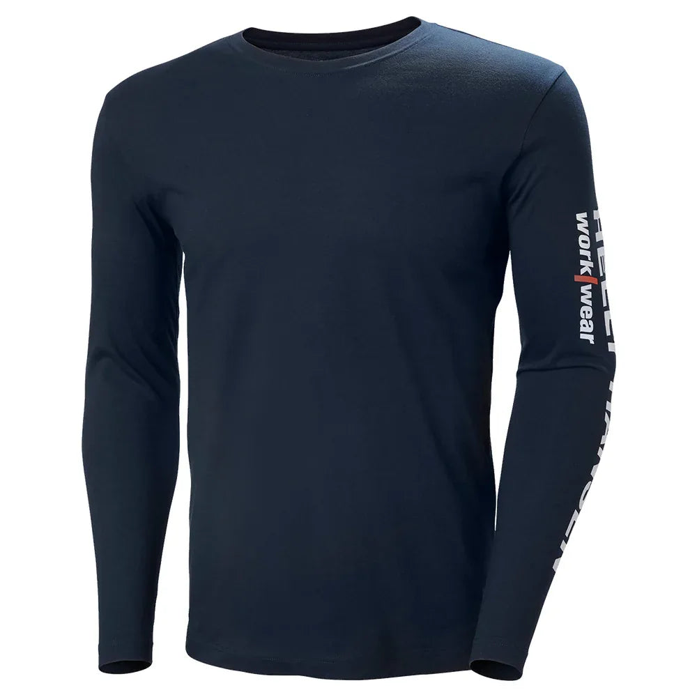 Helly Hansen Classic Logo Longsleeve T-Shirt - Navy - RSEA Safety Outlet